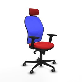 PIQUERAS Y CRESPO Silla de oficina Jorquera con Mecanismo Sincro, Rojo y Azul