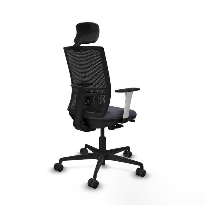 PIQUERAS Y CRESPO Silla de oficina Yunquera con mecanismo Sincro/Traslack Gris y Negro