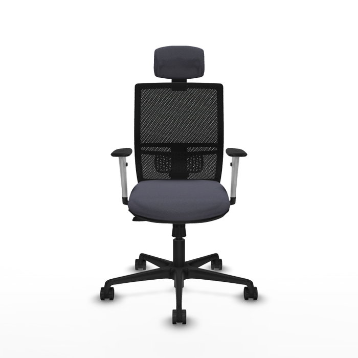 PIQUERAS Y CRESPO Silla de oficina Yunquera con mecanismo Sincro/Traslack Gris y Negro