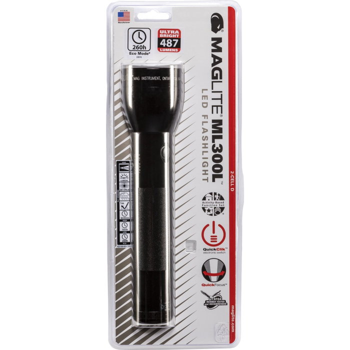 Maglite ML300L Linterna de mano LED 2 D-Cell Negra Maglite ML300L Linterna de mano LED 2 D-Cell Negra