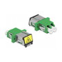 DeLOCK Acoplador de Fibra Óptica LC Duplex Monomodo Verde con Protección Láser