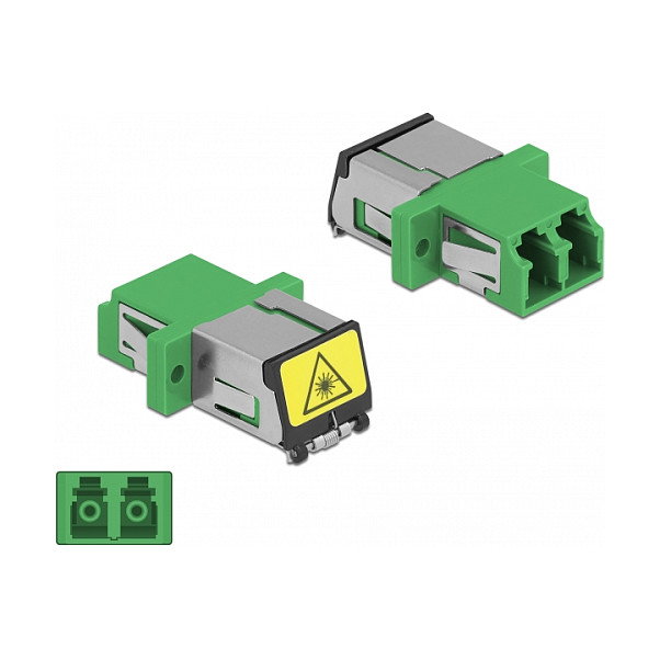 DeLOCK Acoplador de Fibra Óptica LC Duplex Monomodo Verde con Protección Láser DeLOCK Acoplador de Fibra Óptica LC Duplex Monomodo Verde con Protección Láser
