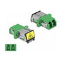 DeLOCK Acoplador de Fibra Óptica LC Duplex Monomodo Verde con Protección Láser