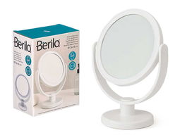 Berilo Espejo de Pie Doble Cara Blanco 13 x 17.5 x 8 cm (Set de 12)