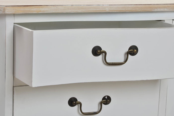 DKD Home Decor Cómoda de Madera Versalles3 Blanco y Natural