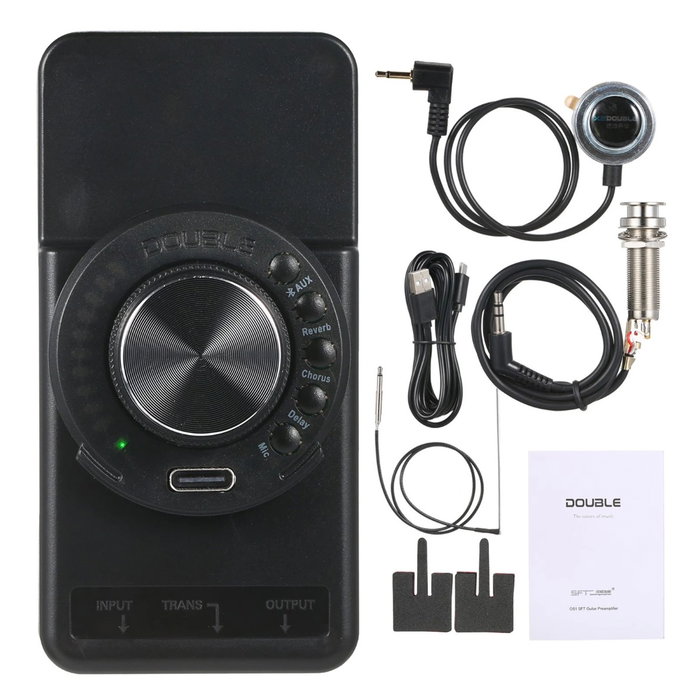 Preamplificador de Guitarra Clásica y Acústica con Conexión Bluetooth, Efectos y Batería Recargable Piezo Plano Preamplificador de Guitarra Clásica y Acústica con Conexión Bluetooth, Efectos y Batería Recargable Piezo Plano