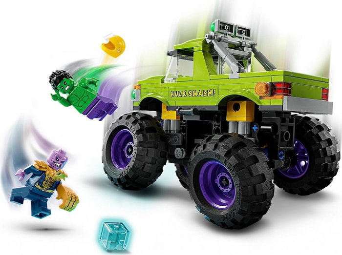 LEGO Marvel 76312 Camión de Hulk vs. Thanos con 2 Minifiguras