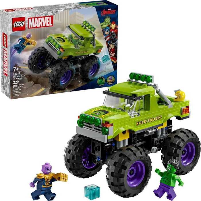 LEGO Marvel 76312 Camión de Hulk vs. Thanos con 2 Minifiguras