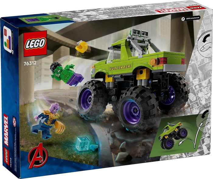 LEGO Marvel 76312 Camión de Hulk vs. Thanos con 2 Minifiguras