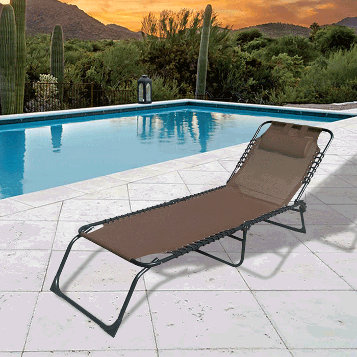 Marbueno Tumbona Plegable Acero Con Cojin Jardin y Piscina 190X58X27 cm Marron 10001 Marbueno Tumbona Plegable Acero Con Cojin Jardin y Piscina 190X58X27 cm Marron 10001