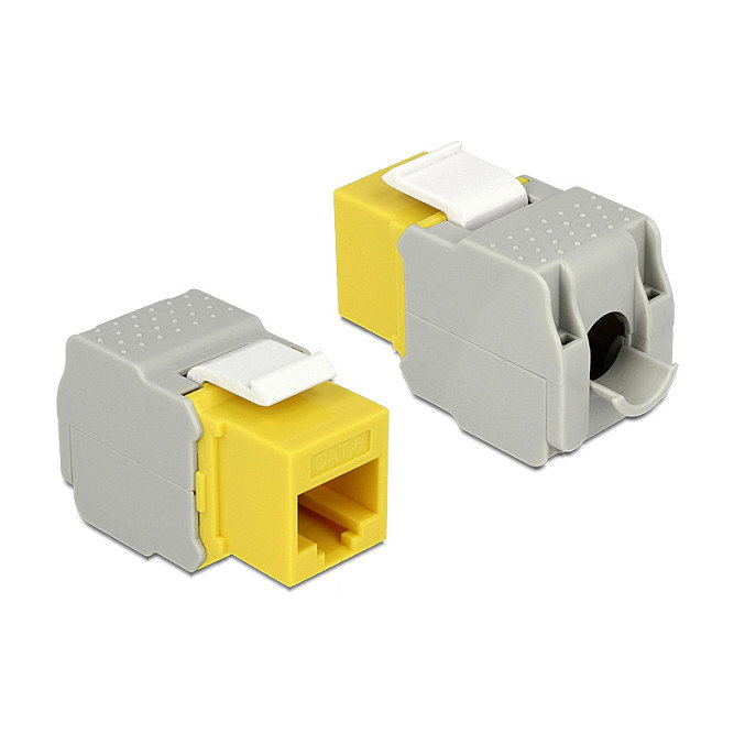 DeLOCK 86345 Módulo Keystone RJ45 LSA Cat.6 UTP Gris y Amarillo