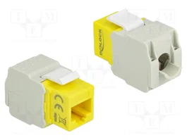 DeLOCK 86345 Módulo Keystone RJ45 LSA Cat.6 UTP Gris y Amarillo
