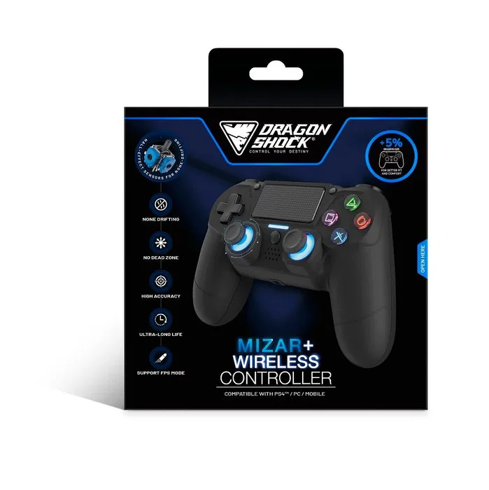 DragonShock Mizar+ Wireless Negro para PS4, PC y Android
