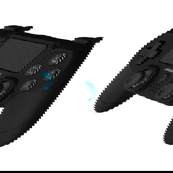DragonShock Mizar+ Wireless Gamepad - Negro - Compatible con PS4, PC y Android - Bluetooth 5.0, USB Tipo-C, Retroiluminación LED Azul, Batería Recargable