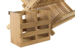DKD Home Decor Escurreplatos de Bambú Natural con Cubertero