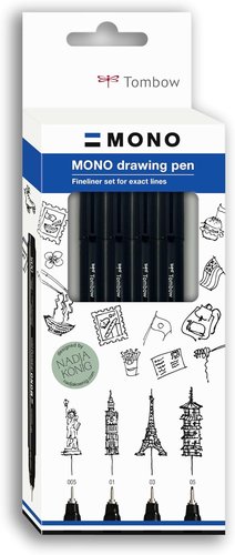 Rotulador Calibrado Tombow Mono Drawing Pen Punta Fina Negro Pack De 4 (005, 01, 03, 05) Rotulador Calibrado Tombow Mono Drawing Pen Punta Fina Negro Pack De 4 (005, 01, 03, 05)