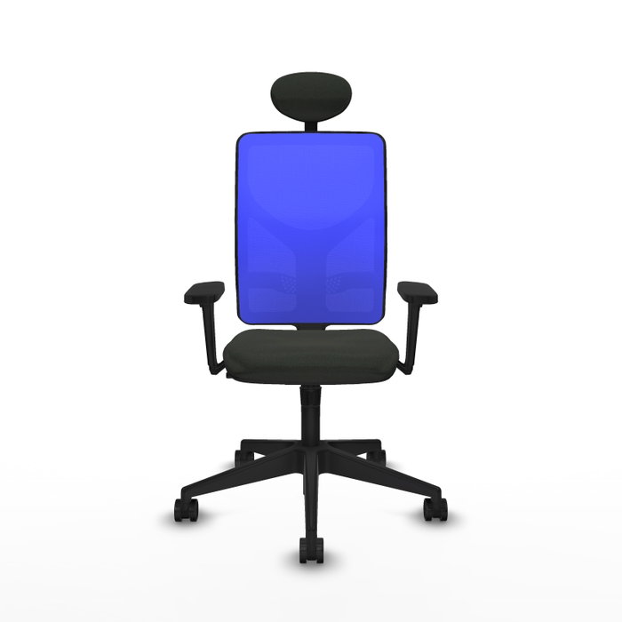 PIQUERAS Y CRESPO Silla de oficina Motilla con mecanismo Sincro, Negro y Azul