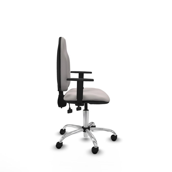 PIQUERAS Y CRESPO Silla de oficina Algarra en blanco con brazos 1D