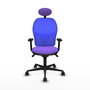 PIQUERAS Y CRESPO Silla de oficina Jorquera con mecanismo sincro, asiento lila y malla azul
