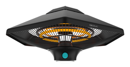 CECOTEC Calefactor Eléctrico Halógeno ReadyWarm 2000 W Exterior Negro con Luz LED