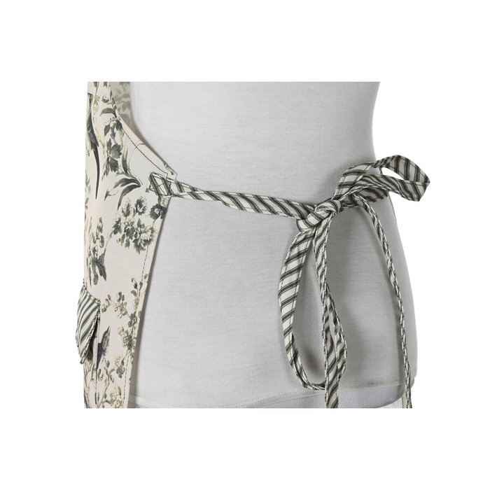 DKD Home Decor Delantal de Algodón Crudo y Verde GREEN LEAVES DKD Home Decor Delantal de Algodón Crudo y Verde GREEN LEAVES