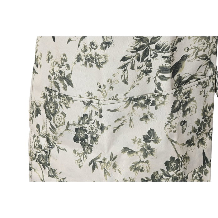 DKD Home Decor Delantal de Algodón Crudo y Verde GREEN LEAVES DKD Home Decor Delantal de Algodón Crudo y Verde GREEN LEAVES