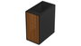 Krux Heliora Midi Tower Negra con Acabado de Madera