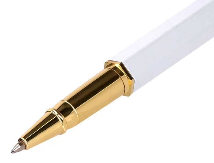 Belius Boligrafo Macaron Bliss Blanco y Dorado Tinta Azul Punta 0,8 mm