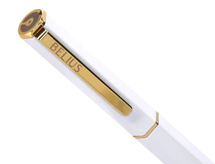 Belius Boligrafo Macaron Bliss Blanco y Dorado Tinta Azul Punta 0,8 mm