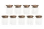 DKD Home Decor Set de Especiero de 9 Piezas en Cristal y Acacia