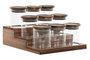 DKD Home Decor Set de Especiero de 9 Piezas en Cristal y Acacia