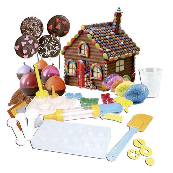 Cefa Juego Fabrica de Chocolate, Crea Casitas, Huevos de Pascua y Piruletas, 40x28x8 cm