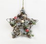 DKD Home Decor Decoración Colgante de Estrella con Piñas y Acabado Nevado