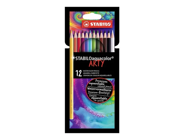 Stabilo Lápices de colores acuarelables aquacolor arty line, estuche de 12 unidades Stabilo Lápices de colores acuarelables aquacolor arty line, estuche de 12 unidades