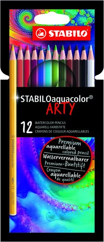 Stabilo Lápices de colores acuarelables aquacolor arty line, estuche de 12 unidades