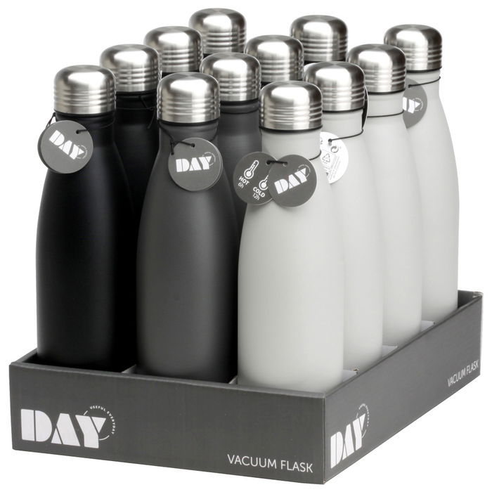 Day Termo Botella 500 Ml Acero Inoxidable Doble Pared Mantiene Frío 12h Caliente 6h Altura 26cm Diámetro 7cm
