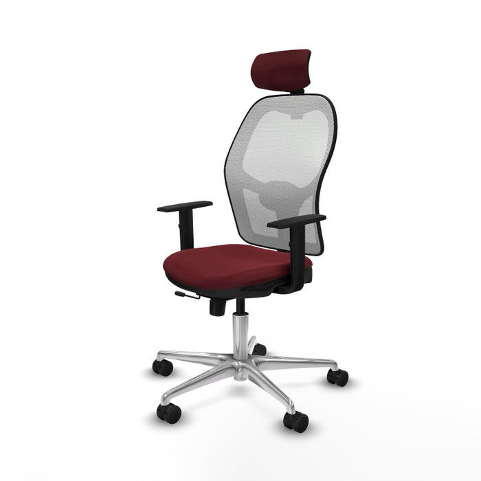 PIQUERAS Y CRESPO Silla de oficina Jorquera Granate y Blanco PIQUERAS Y CRESPO Silla de oficina Jorquera Granate y Blanco