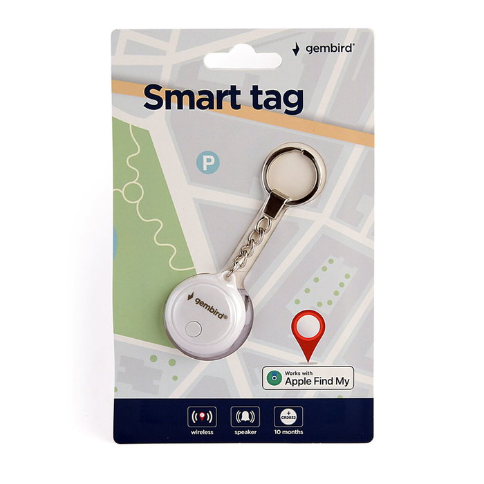 Gembird Llavero smart tag TA-TAG-01-W Gris, Blanco