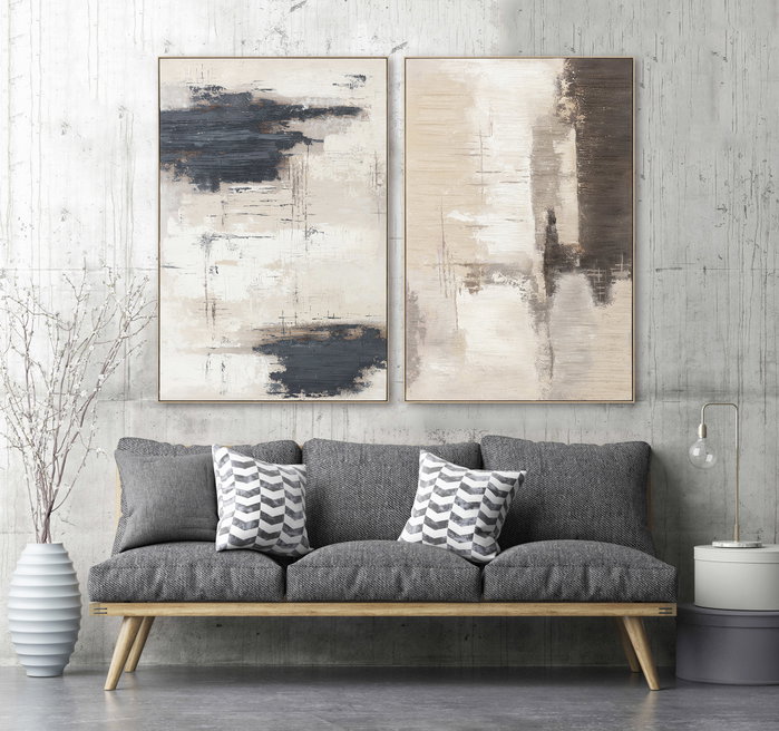 DKD Home Decor Cuadro Lienzo Abstracto Pack de 2 (100x150 cm)