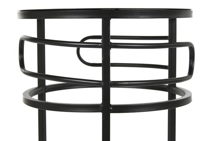 DKD Home Decor Set de 3 Mesitas Auxiliares de Metal Negro