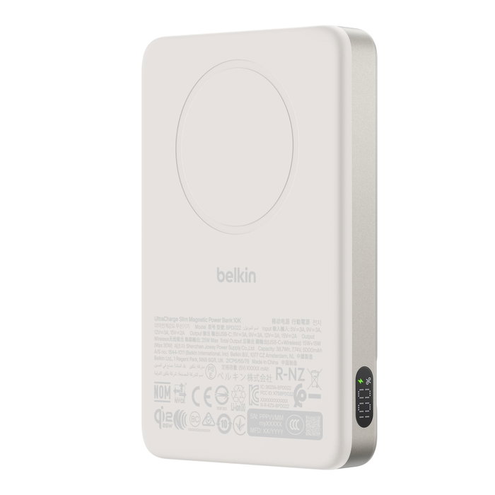 Belkin UltraCharge Pro 10k Qi2 Slim Magnetic Power Bank 25W/30W Sand Metal Belkin UltraCharge Pro 10k Qi2 Slim Magnetic Power Bank 25W/30W Sand Metal