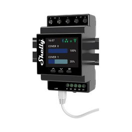 Shelly Relé Pro Dual Cover PM Control Persianas Inteligente 2x WLAN LAN BT Montaje Carril DIN