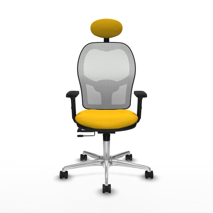 PIQUERAS Y CRESPO Silla de oficina Jorquera con mecanismo Sincro/Traslack, Amarillo y Blanco PIQUERAS Y CRESPO Silla de oficina Jorquera con mecanismo Sincro/Traslack, Amarillo y Blanco