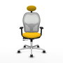 PIQUERAS Y CRESPO Silla de oficina Jorquera con mecanismo Sincro/Traslack, Amarillo y Blanco