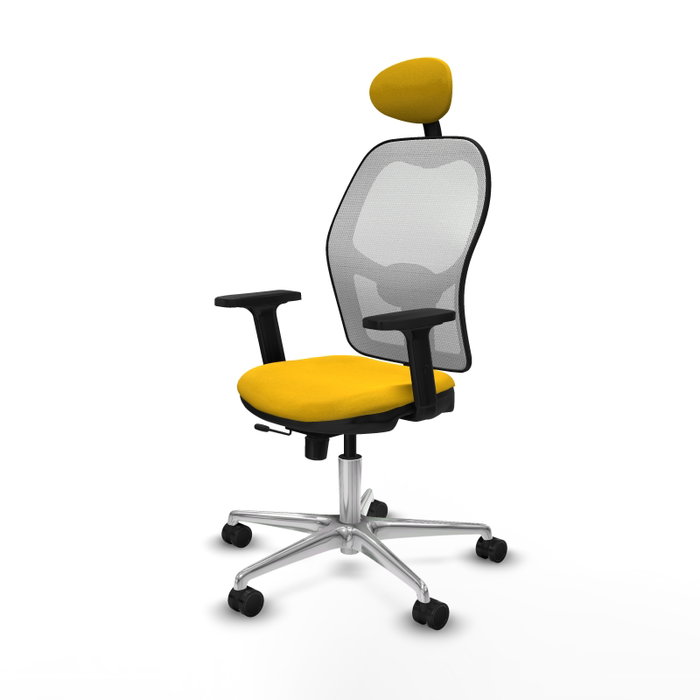 PIQUERAS Y CRESPO Silla de oficina Jorquera con mecanismo Sincro/Traslack, Amarillo y Blanco PIQUERAS Y CRESPO Silla de oficina Jorquera con mecanismo Sincro/Traslack, Amarillo y Blanco