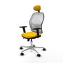 PIQUERAS Y CRESPO Silla de oficina Jorquera con mecanismo Sincro/Traslack, Amarillo y Blanco