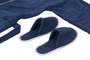 DKD Home Decor Albornoz Basicos Azul Algodon Set 2 Piezas 68 x 123 x 1 cm