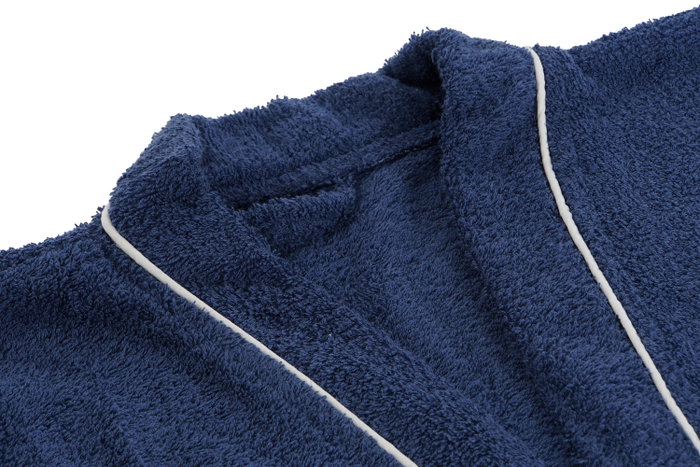 DKD Home Decor Albornoz Basicos Azul Algodon Set 2 Piezas 68 x 123 x 1 cm