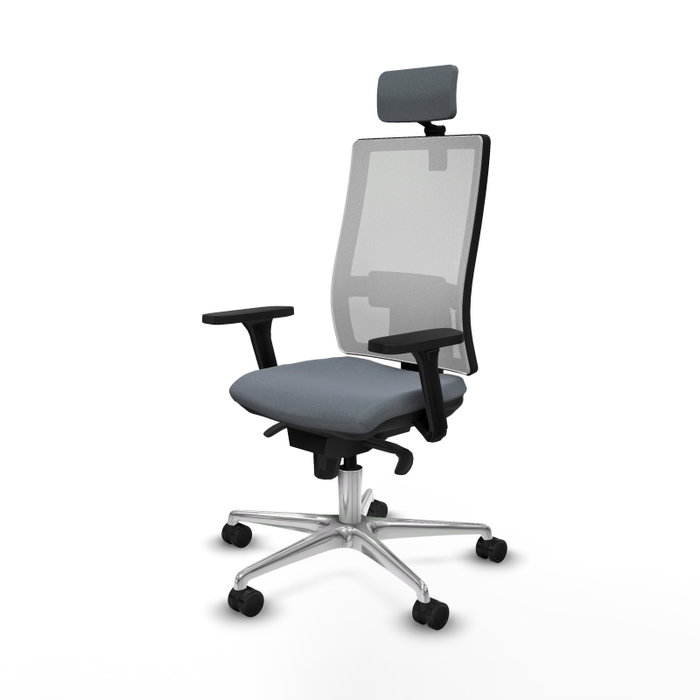 PIQUERAS Y CRESPO Silla de oficina Horna con mecanismo Sincro, Gris y Blanco PIQUERAS Y CRESPO Silla de oficina Horna con mecanismo Sincro, Gris y Blanco
