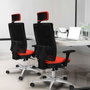PIQUERAS Y CRESPO Silla de oficina Horna con mecanismo Sincro, Gris y Blanco